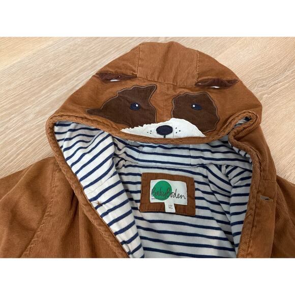 Baby Boden Sprout Dog Cord Jacket 2 to 3 Year Old Brown Stripe Navy - Picture 2 of 7